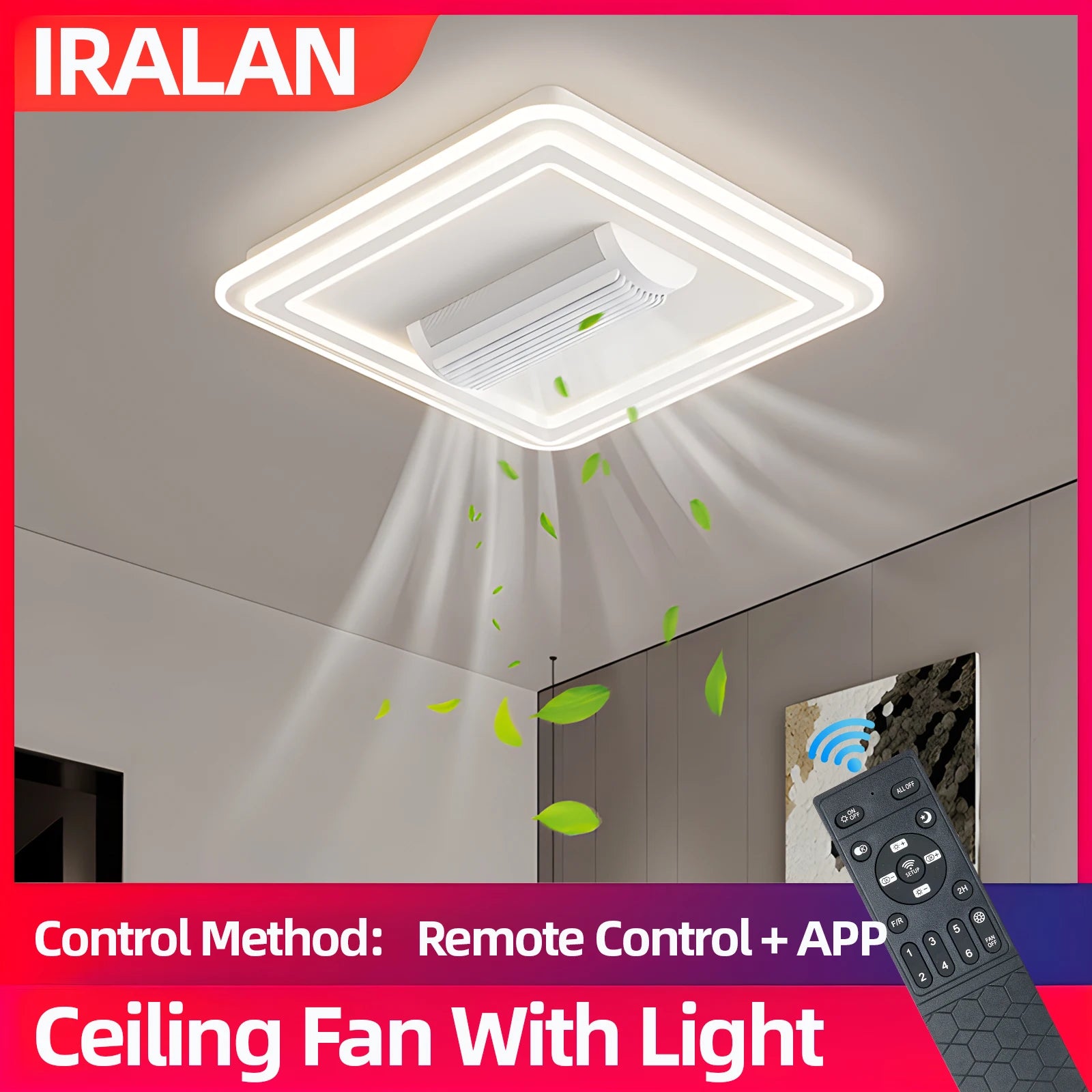 Bladeless ceiling fan with light remote control modern fan lighting smart home decoration simple indoor lighting fixture