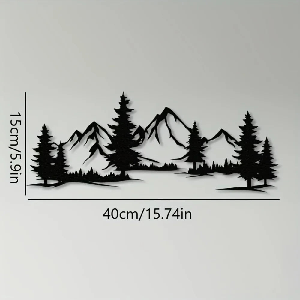 Unique Rustic Metal Wall Art Featuring Forest And Mountain Scene Perfect For Enhancing Any Kids Room Or Farmhouse Decor