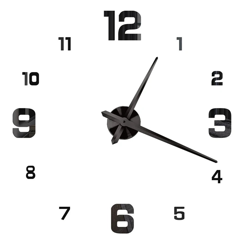 Large 3D DIY Wall Clock Giant Acrylic Mirror Clocks Frameless Big Horloge Home Decoration for Living Room Bedroom Wall Decor