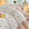 100% Cotton Lavender Print Duvet Cover Set 3-Piece (1 Duvet + 2 Pillowcases) - Breathable & Fade-Resistant, Bedding Set