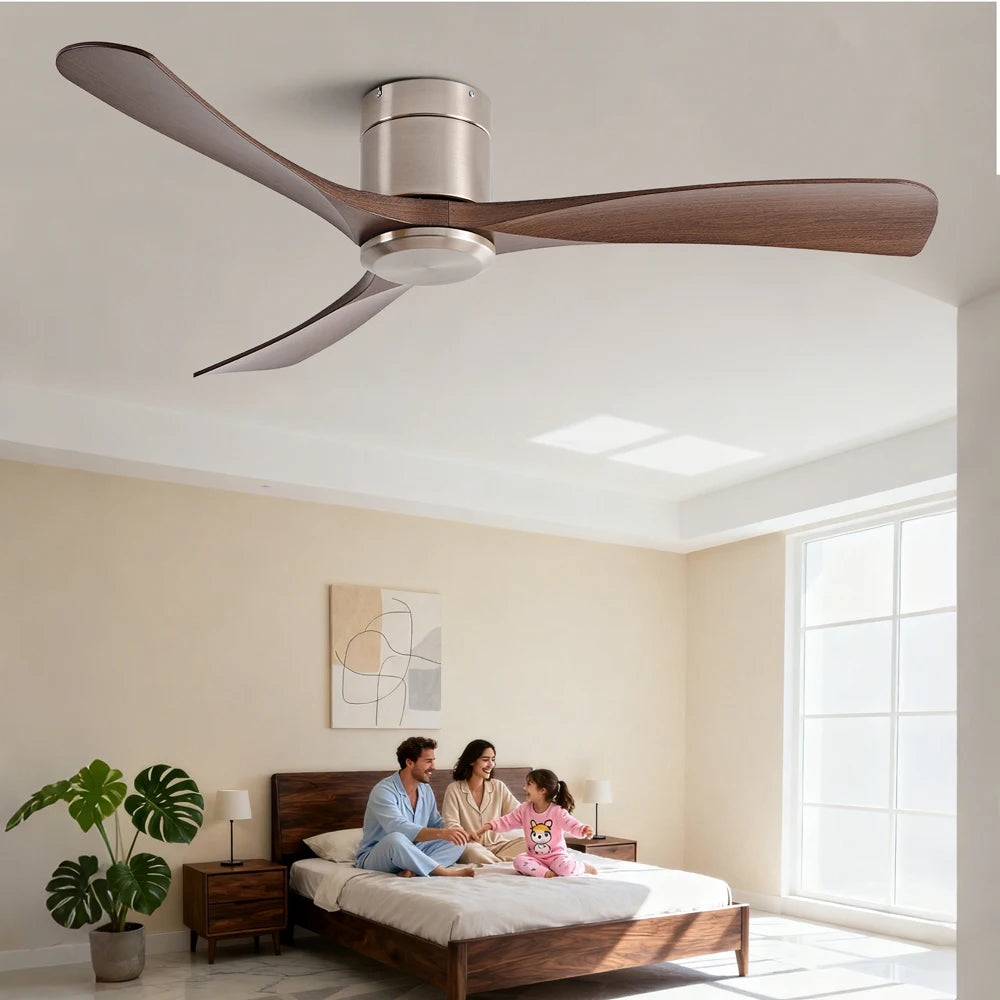 New 38/52/56 inch Modern Stylish LED Ceiling Fan with Light Remote Control 3 Blades Quiet Modern Design for Living Room Bedroom