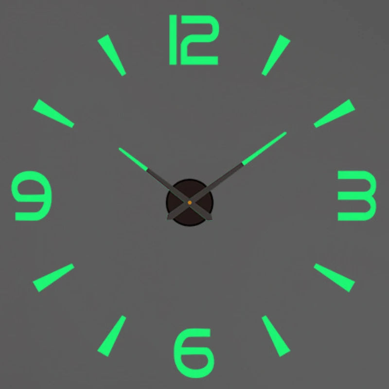 3D Wall Clock Luminous Frameless Wall Clocks DIY Digital Clock Wall Stickers Silent Clock for Home Living Room Office Wall Decor