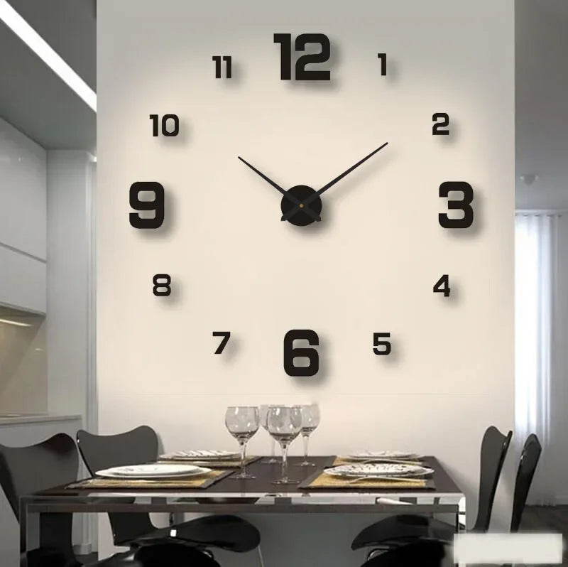3D Wall Clock Luminous Frameless Wall Clocks DIY Digital Clock Wall Stickers Silent Clock for Home Living Room Office Wall Decor
