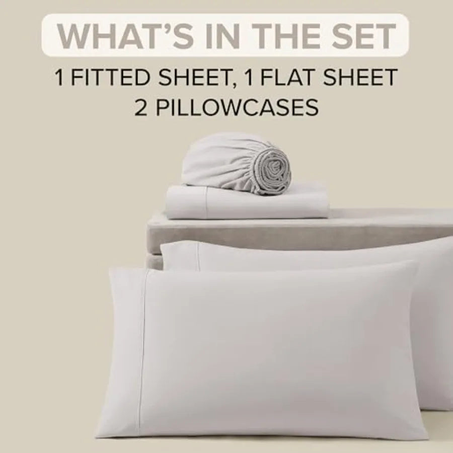 Hedi  Sheet Set 4-Piece ury CoolinSheets Deep Poetremium Beddinwi 2 Pillow Shams Hypoallergenic hine Washable Soft Lightweight