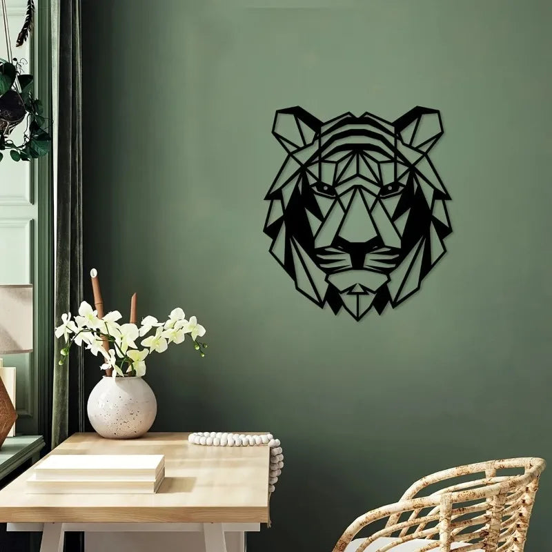 1set Creative Tiger Iron Indoor Outdoor Crafts, Indoor Decoration, Great Choice for Living Room Bedroom, Outdoor Wall Decoration
