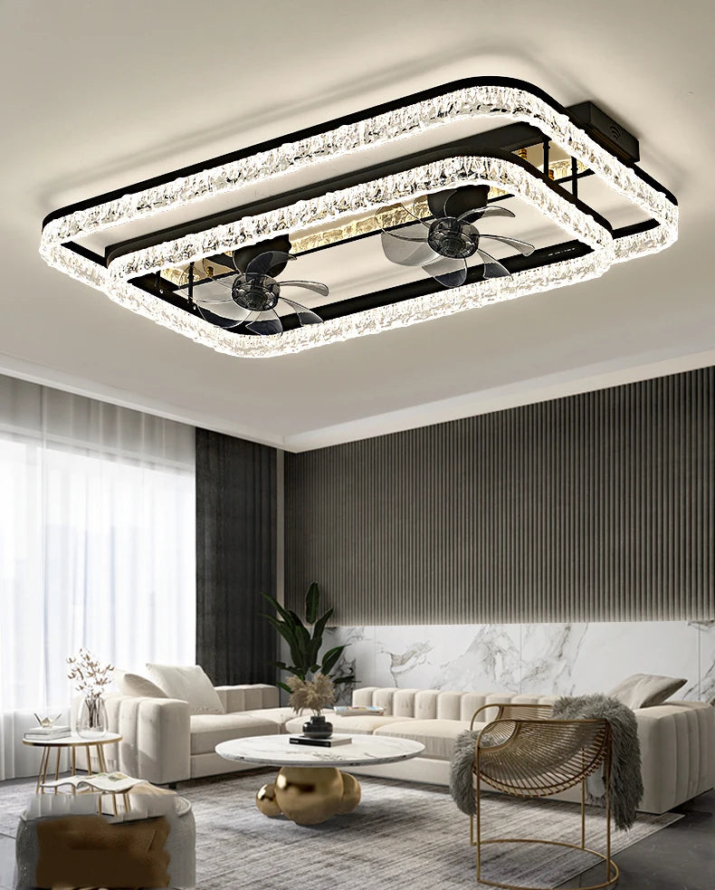 Modern ceiling lamps bedroom folding Ceiling fan ceiling fan with led light and control ceiling lamp for living room lighting
