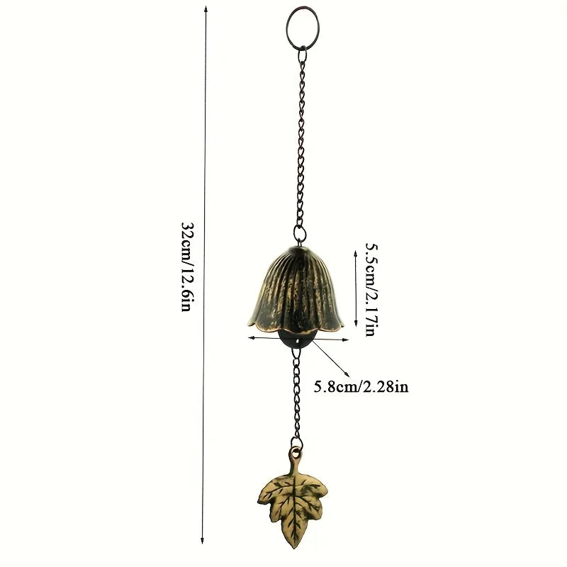 Creative Japanese Cast Iron Wind Chime Hanging Decoration Metal Retro Hanging Leaf Bell Balcony Outdoor Garden Hanging Decorate