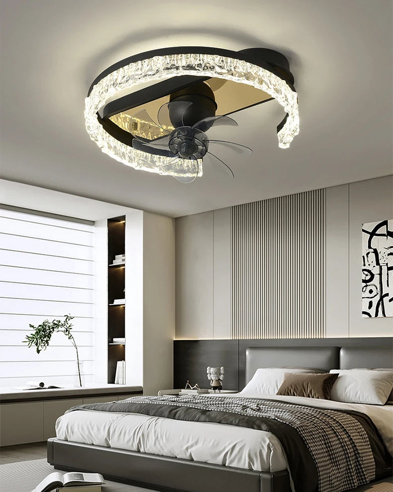 Modern ceiling lamps bedroom folding Ceiling fan ceiling fan with led light and control ceiling lamp for living room lighting