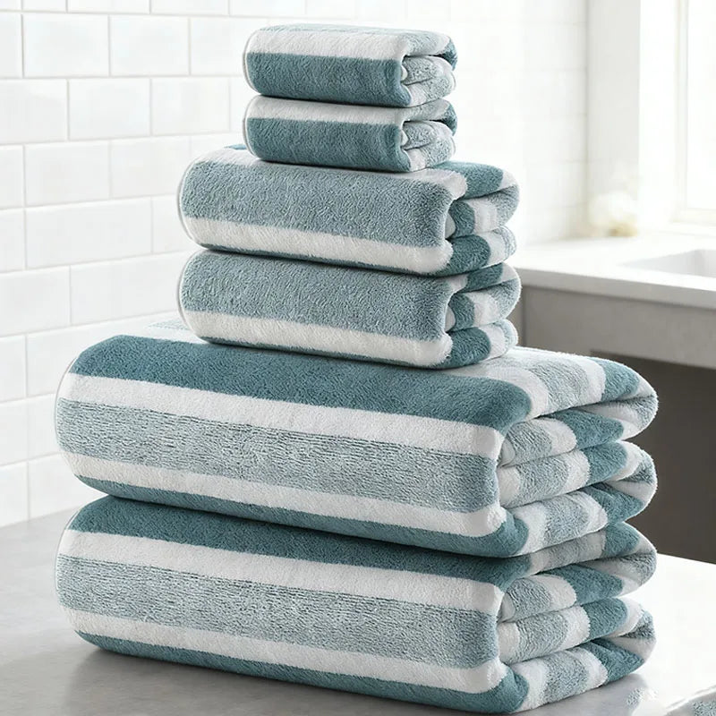 2/4/6 Pcs Soft Bath Towel Set, Absorbent Quick-Drying, Soft Bath & Hand Towels, Essential for Family Bathroom & Home Daily Use