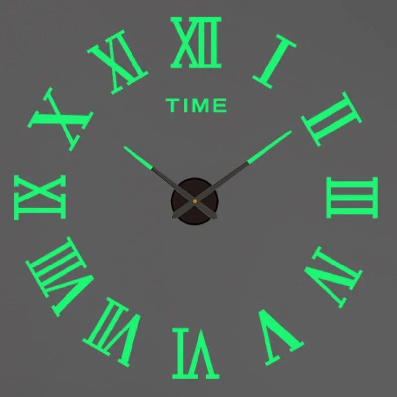 Large 3D Wall Clock Luminous Classic Wall Clocks DIY Digital Clock Wall Watches Stickers Silent Clock for Home Living Room Table