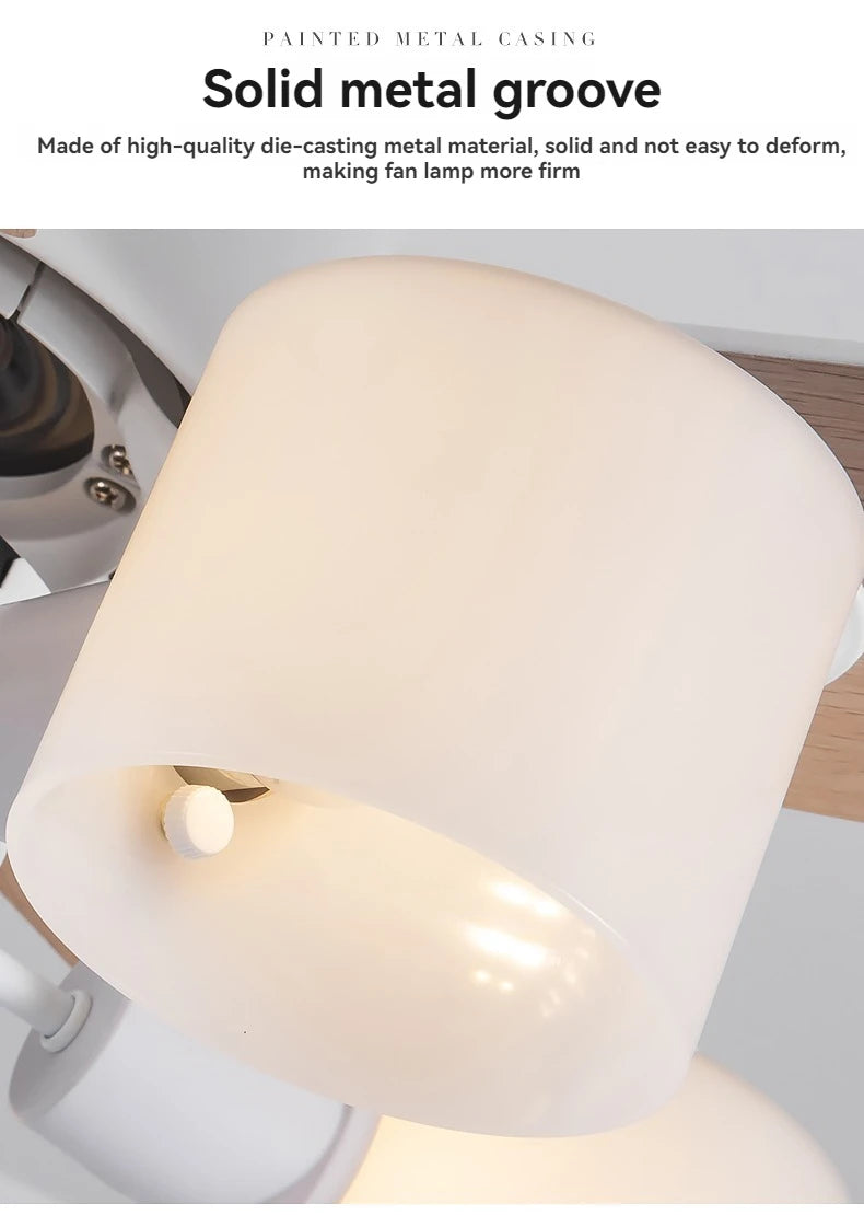 Modern Minimalist Ceiling Fans With Led Lights For Living Dining Room Bedroom Indoor Remote Control 5-blade Fan Pendant Light