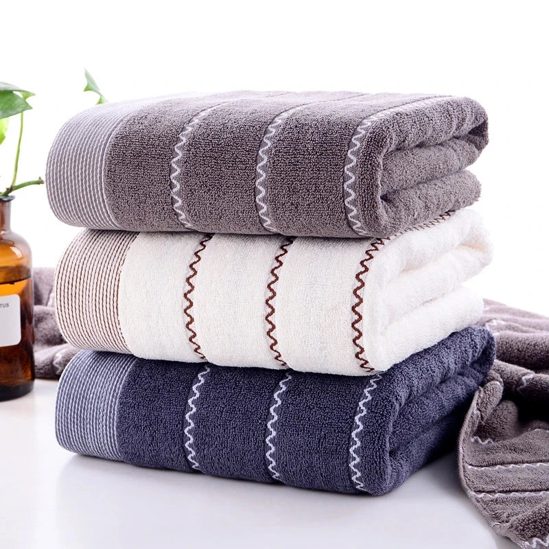 Set of 3 Cotton Bathroom Towels Sets 2pcs Hand Face Towel 35x75cm and 1pcs Big Bath Towels 70X140cm Washcloths Gift Towels 수건 세트