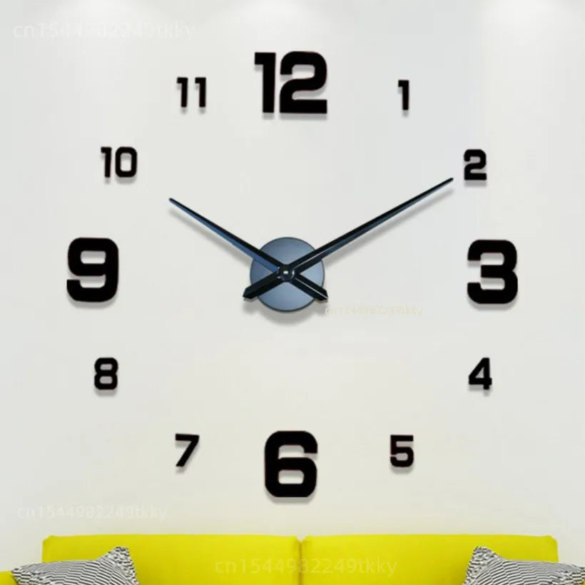 3D Wall Clock Luminous Frameless Wall Clocks DIY Digital Clock Wall Stickers Silent Clock for Home Living Room Office Wall Decor