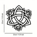 YINUO Celtic Knot Rose Metal Wall Art, Minimalist Home Office Decor Iron Sculpture Wall Decor