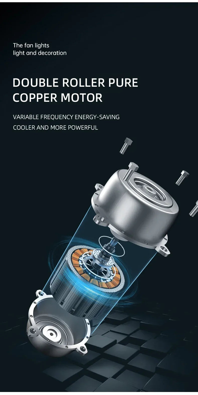 LED Modern Ceiling Fan Light, 360 ° Rotation Function, with Light, Remote Unlimited Adjustment, Bedroom Decorative Lighting