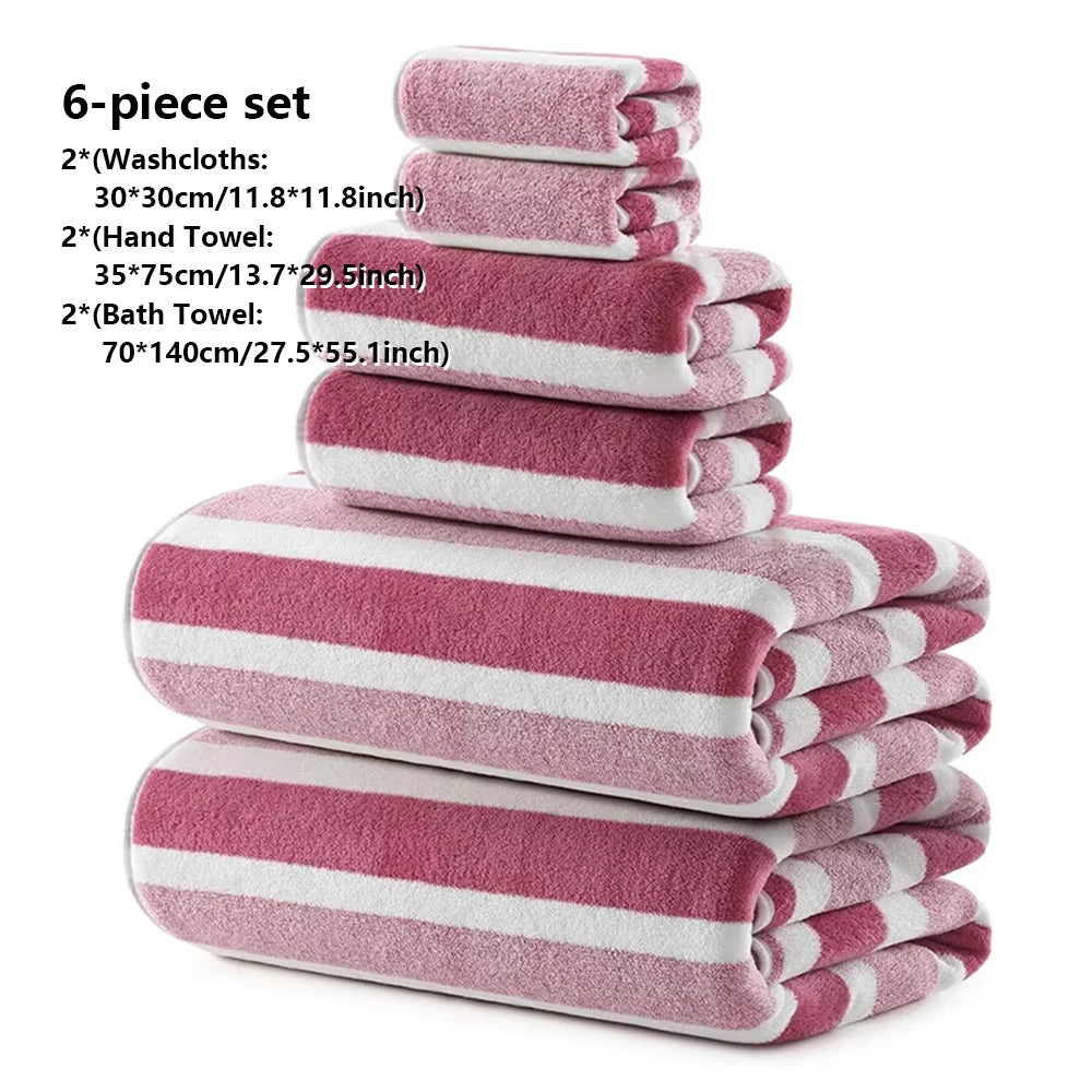 2/4/6 Pcs Soft Bath Towel Set, Absorbent Quick-Drying, Soft Bath & Hand Towels, Essential for Family Bathroom & Home Daily Use
