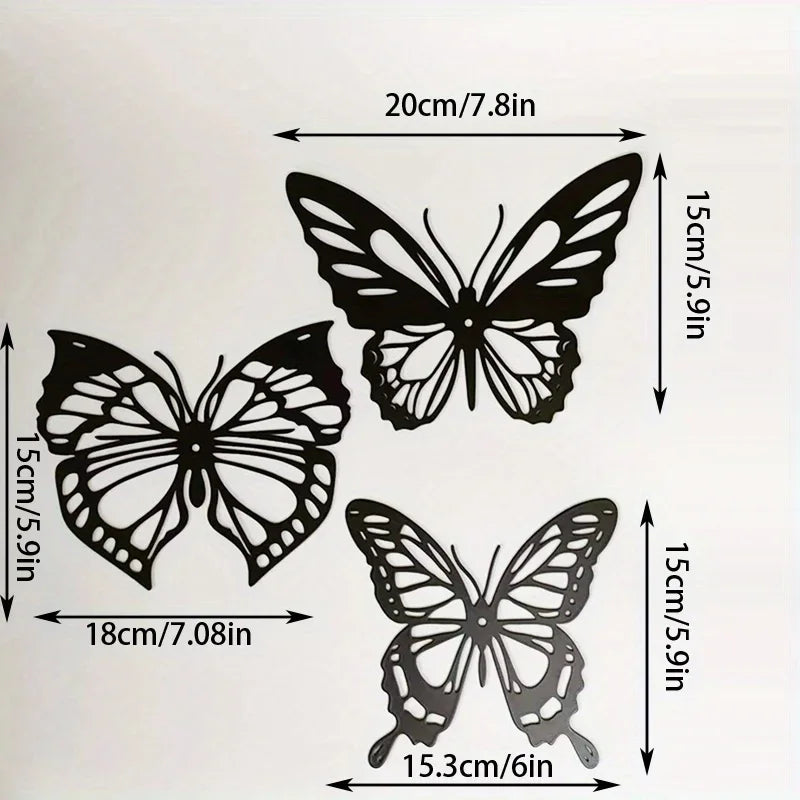 3pcs Butterfly Metal Wall Decor, Dragonfly Hummingbird Butterfly Wall Art Hanging Wall Decor Wall decor metal wall hanging