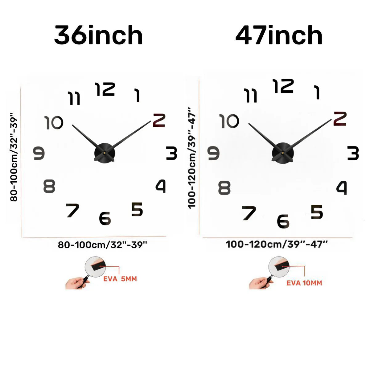 Large 3D Wall Clock Luminous Classic Wall Clocks DIY Digital Clock Wall Watches Stickers Silent Clock for Home Living Room Table