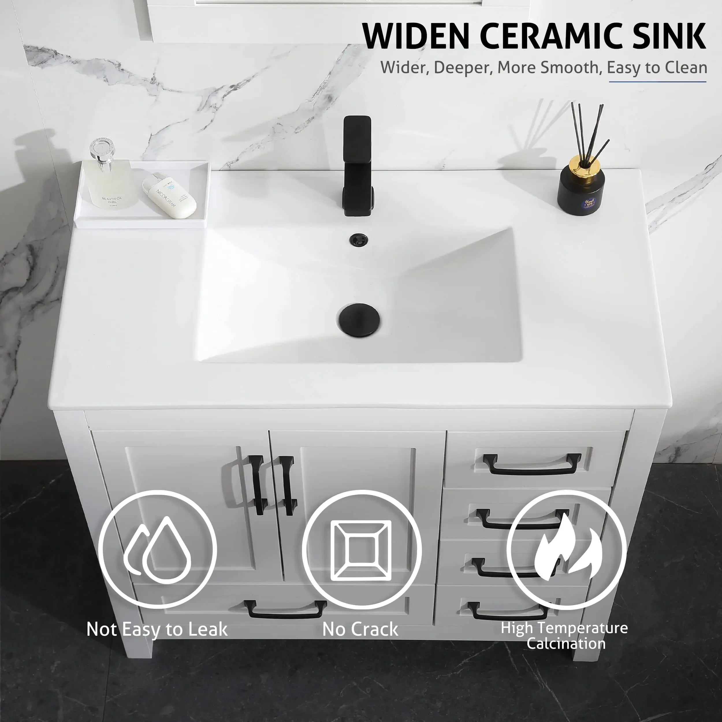 Free Shipping 18" Modern Bathroom Furniture MDF Waterproof Floor Mounted Classics Shaker Wash Vanity Storage Cabinet