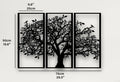 3Pcs Family Tree Metal Wall Decor – Tree of Life Iron Art. Modern 3D Wall Art for Home, Bedroom, and Living Room Decoration.