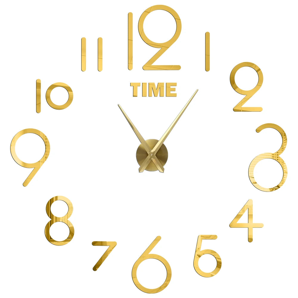 3D Wall Clock Luminous Frameless Wall Clocks DIY Digital Clock Wall Stickers Silent Clock for Home Living Room Office Wall Decor