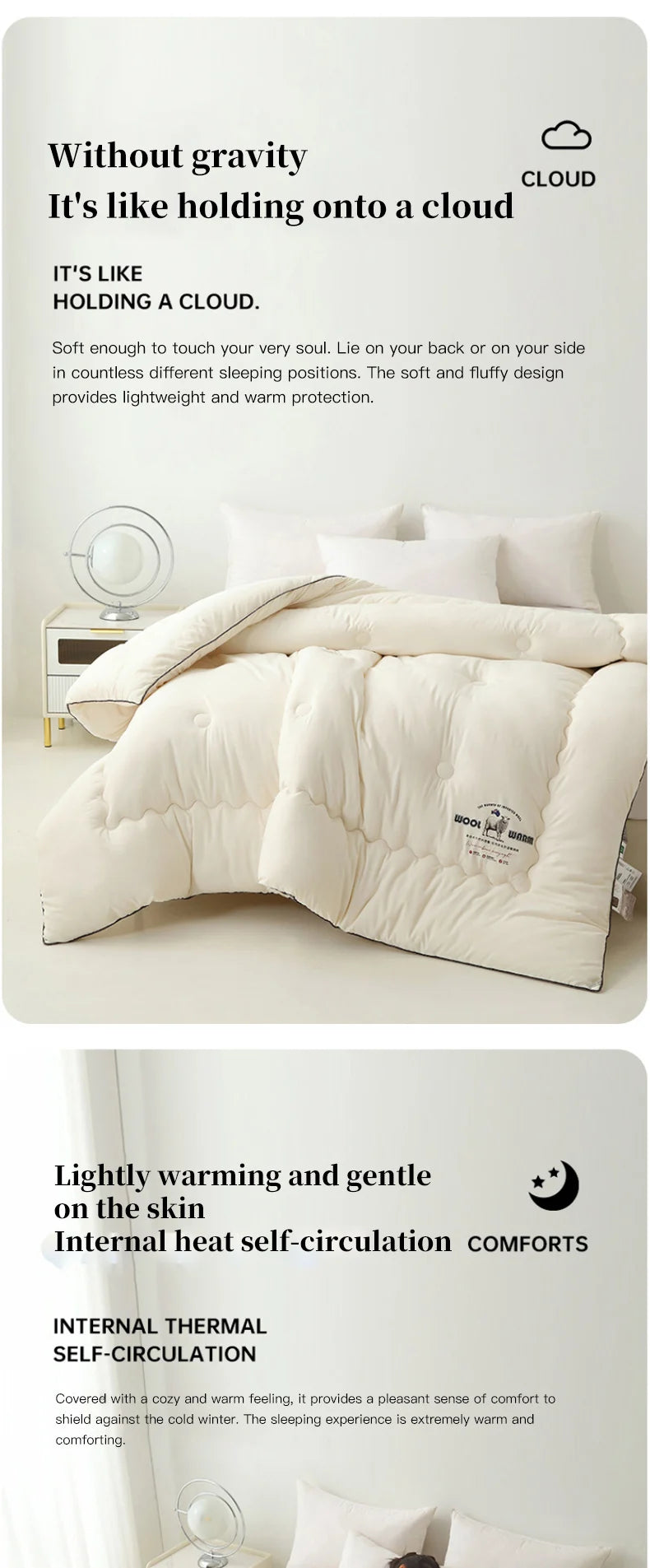 New autumn and winter wool quilt, thick and warm winter quilt, winter quick heating quilt core, universal for all seasons
