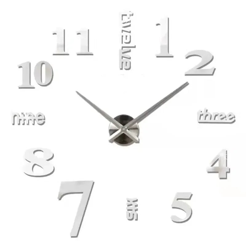 Large 3D Wall Clock Luminous Classic Wall Clocks DIY Digital Clock Wall Watches Stickers Silent Clock for Home Living Room Table