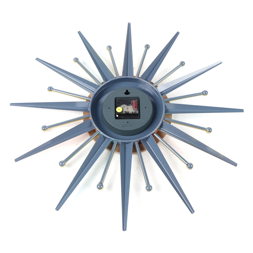 Wall Clock 22 Inch, Mid Century Wall Clock Starburst Clock Modern Decor Silent Non-Ticking Big Wall Clocks for Living Room