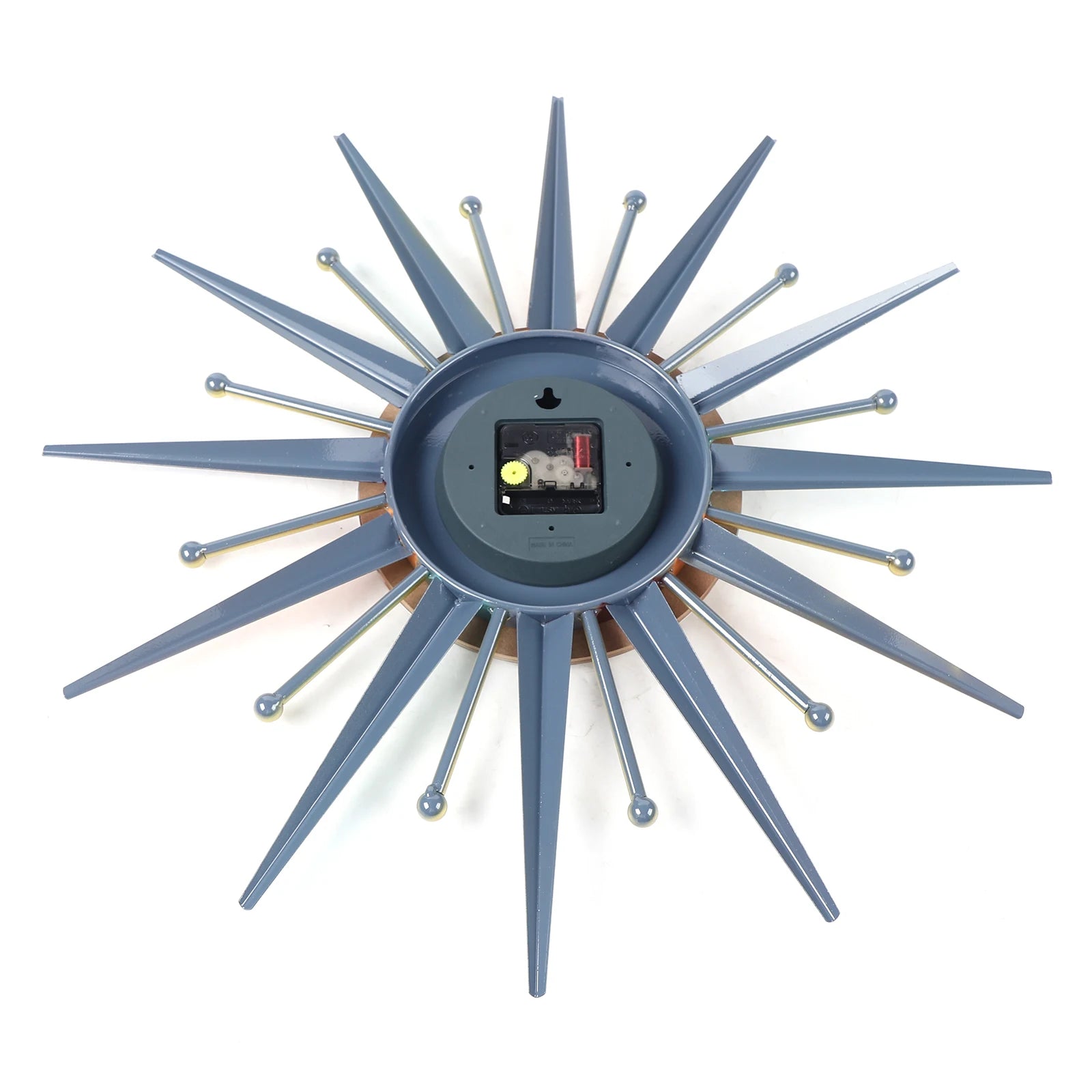 Wall Clock 22 Inch, Mid Century Wall Clock Starburst Clock Modern Decor Silent Non-Ticking Big Wall Clocks for Living Room