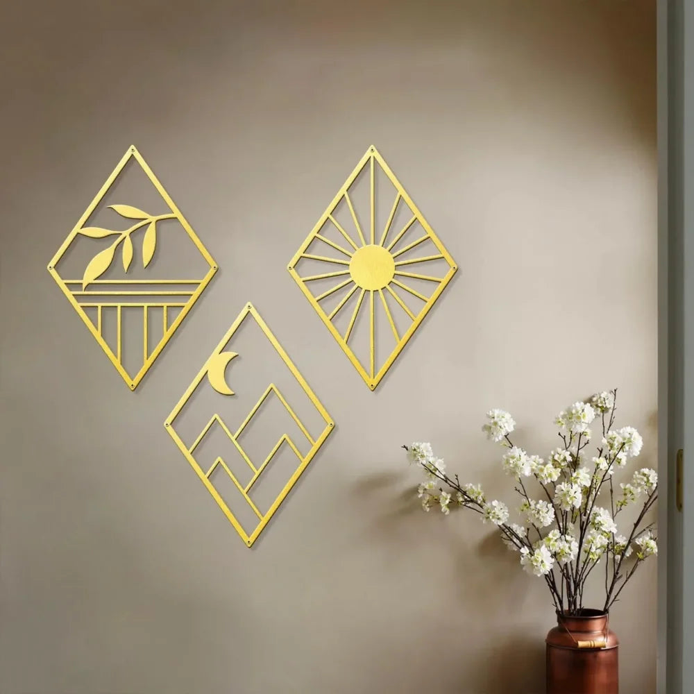 Metal Home Decor: Stunning Minimalist Wall Hanging.Bohemian Abstract Line Iron Art for Chic Spaces.Minimalist Abstract Line Art.