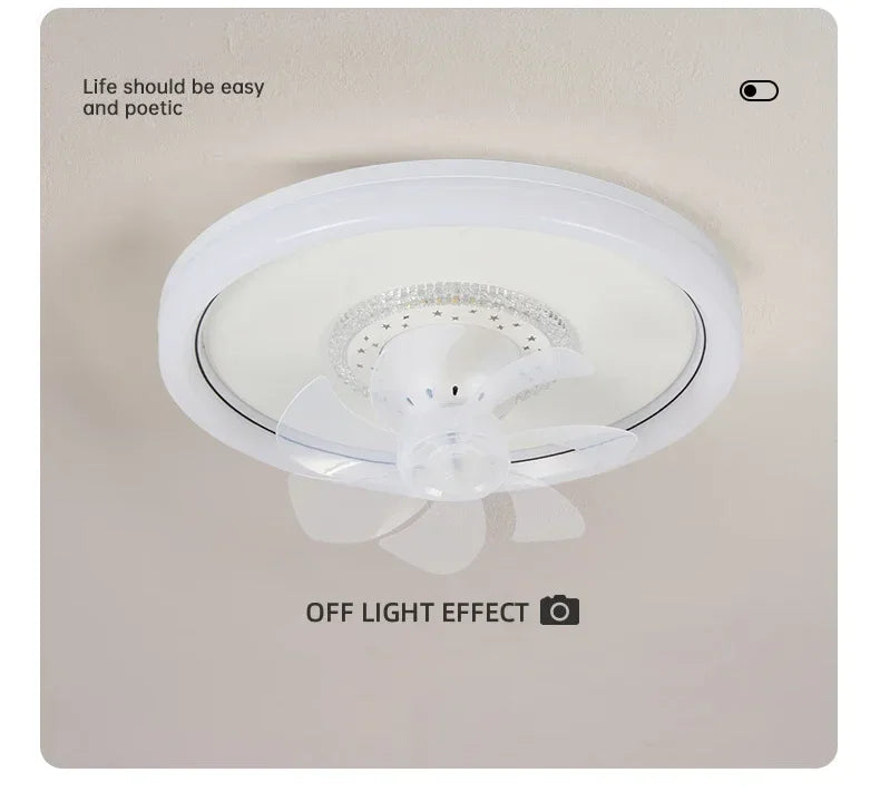 LED Modern Ceiling Fan Light, 360 ° Rotation Function, with Light, Remote Unlimited Adjustment, Bedroom Decorative Lighting