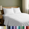 Queen Size Cotton Sheet Set with Deep Pockets, Soft Sateen Weave, Breathable and Durable Bedding in White