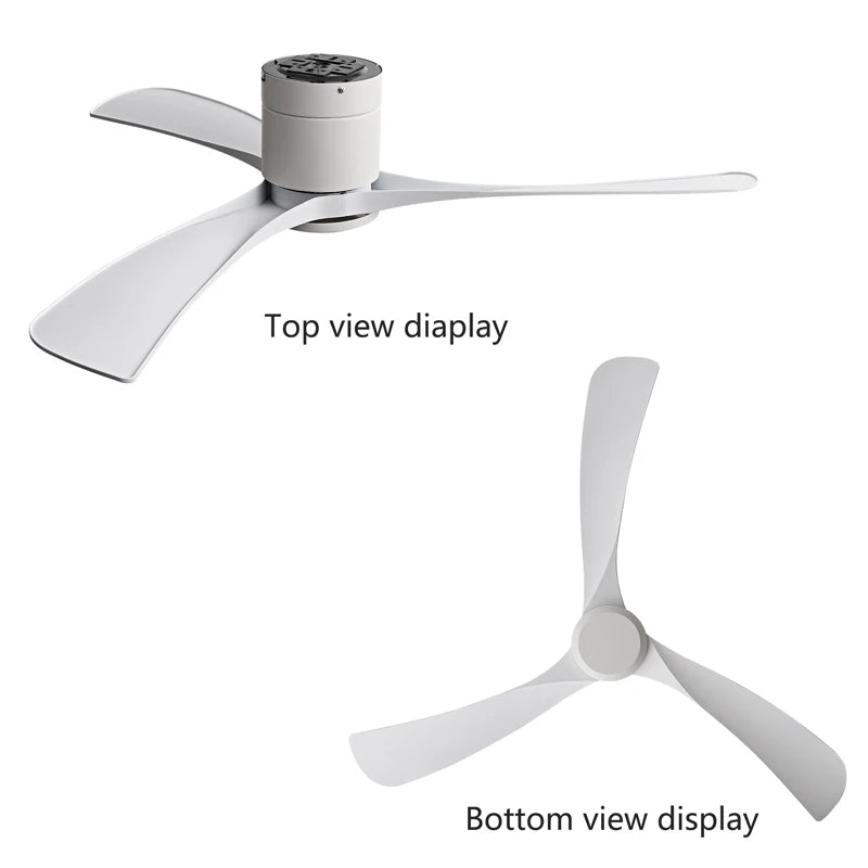 New 38/52/56 inch Modern Stylish LED Ceiling Fan with Light Remote Control 3 Blades Quiet Modern Design for Living Room Bedroom