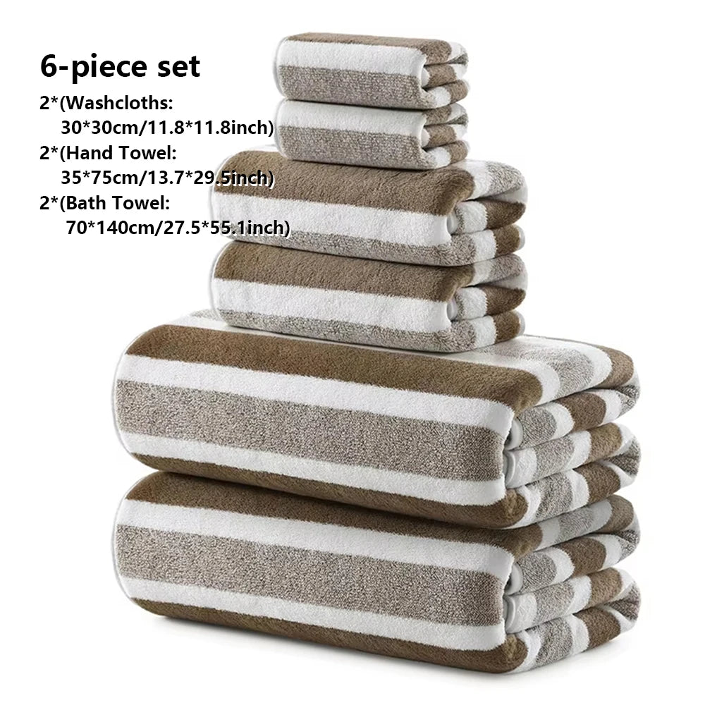 2/4/6 Pcs Soft Bath Towel Set, Absorbent Quick-Drying, Soft Bath & Hand Towels, Essential for Family Bathroom & Home Daily Use