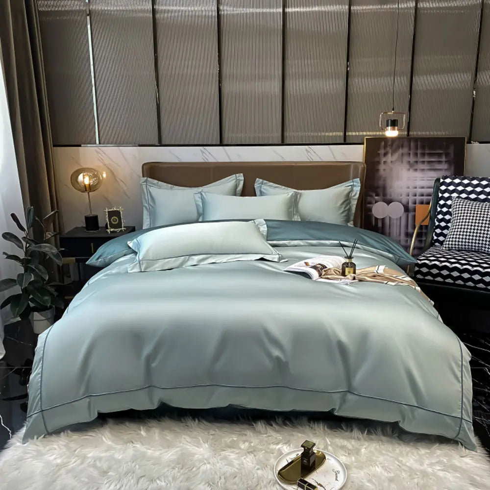 Svetanya Embroidery 100% Egyptian Cotton Silky Bedlinens Bedding Set Sheet Queen King Size Underwear Solid