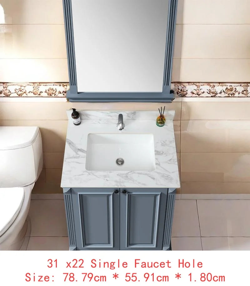 43"x22" Bathroom Vanity Top, Sintered Stone Carrara White Sink Top with Rectangular Undermount Ceramic Sink and Vanity