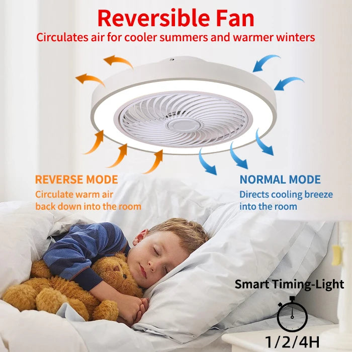 Integrated ceiling fan light, bedroom ceiling fan light, living room dining room ceiling light, modern simple and quiet internet