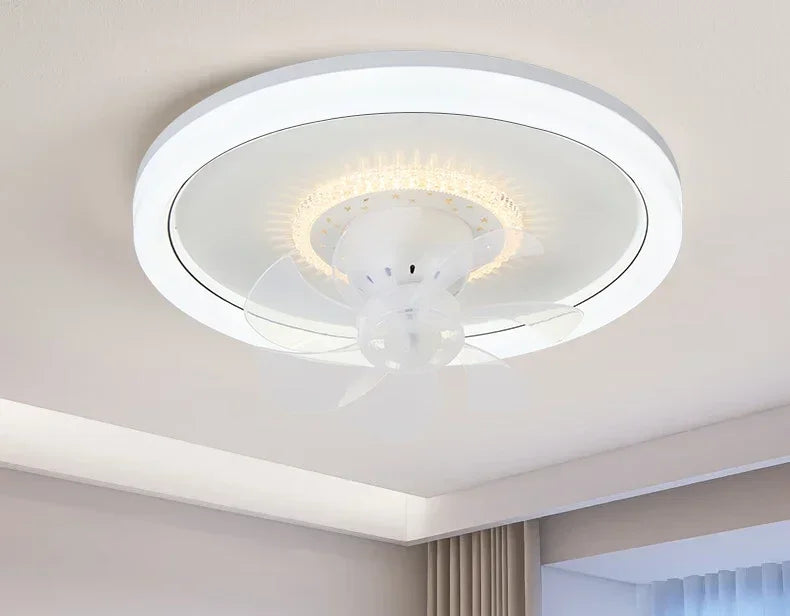 LED Modern Ceiling Fan Light, 360 ° Rotation Function, with Light, Remote Unlimited Adjustment, Bedroom Decorative Lighting