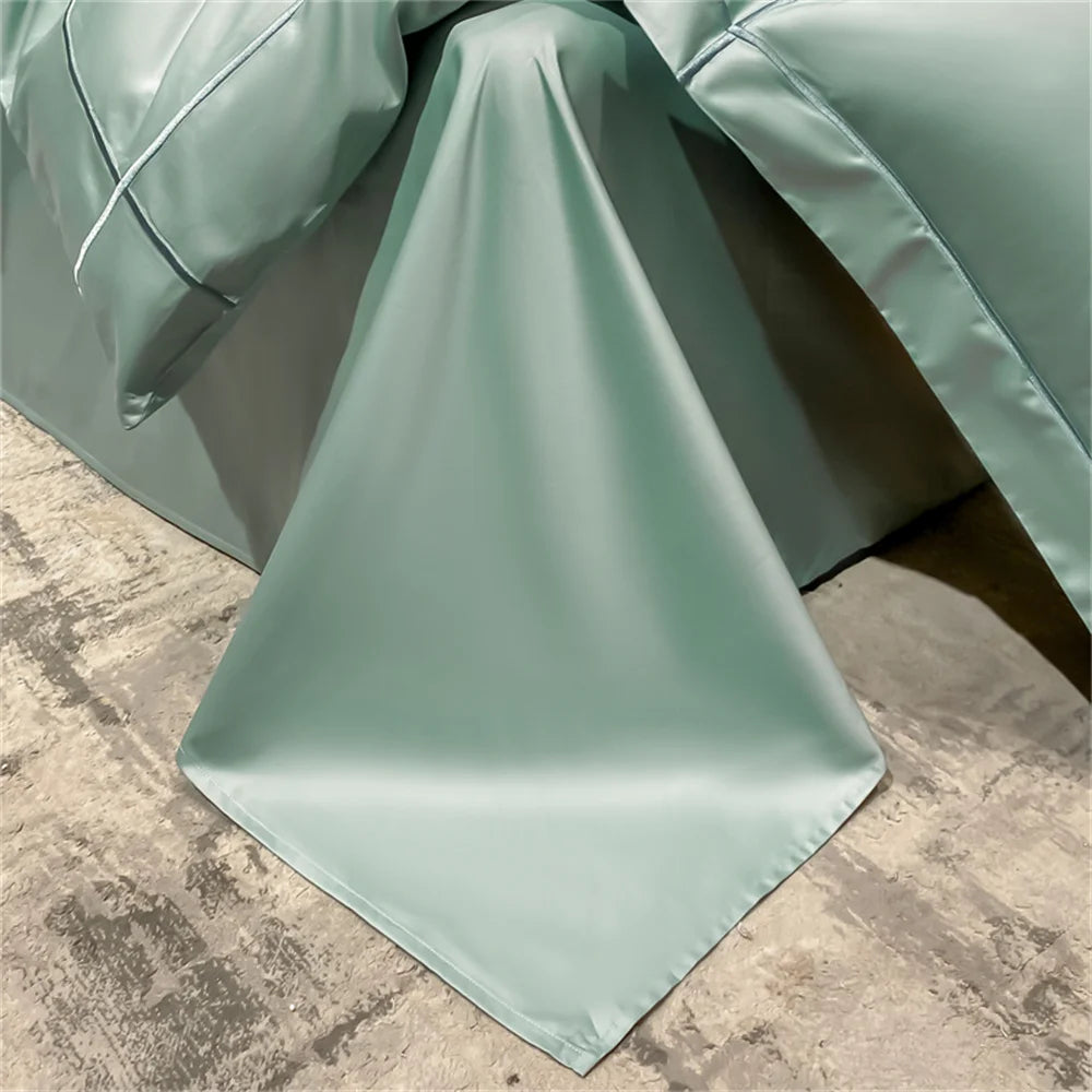 Svetanya Embroidery 100% Egyptian Cotton Silky Bedlinens Bedding Set Sheet Queen King Size Underwear Solid