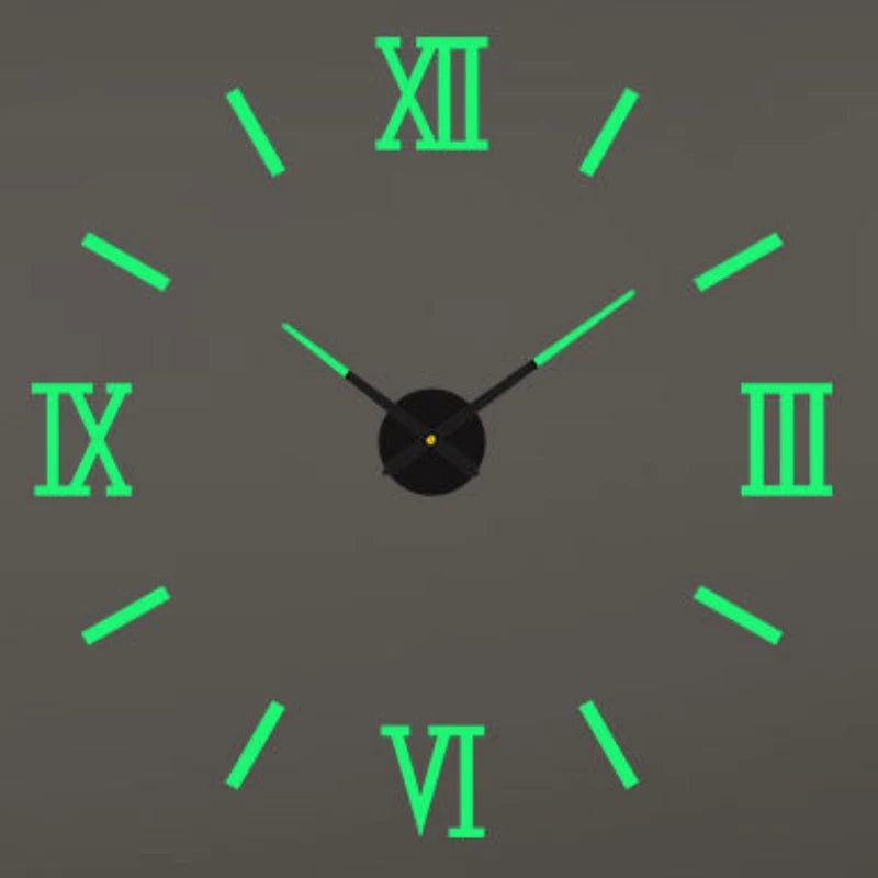 3D Wall Clock Luminous Frameless Wall Clocks DIY Digital Clock Wall Stickers Silent Clock for Home Living Room Office Wall Decor