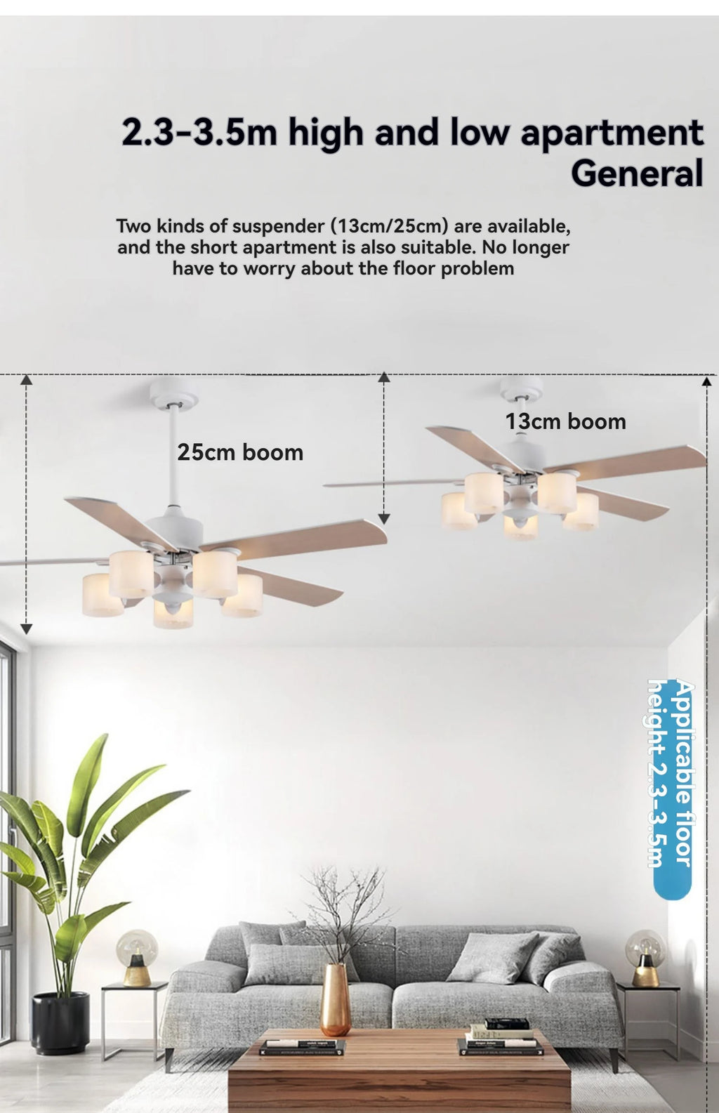 Modern Minimalist Ceiling Fans With Led Lights For Living Dining Room Bedroom Indoor Remote Control 5-blade Fan Pendant Light