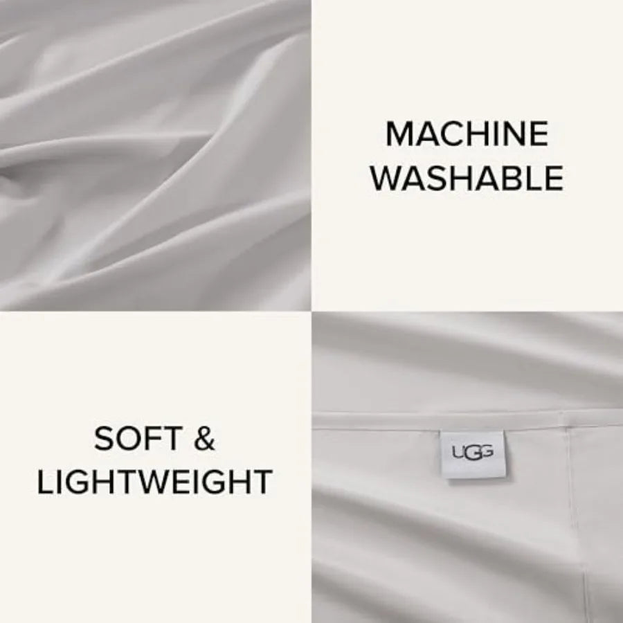 Hedi  Sheet Set 4-Piece ury CoolinSheets Deep Poetremium Beddinwi 2 Pillow Shams Hypoallergenic hine Washable Soft Lightweight