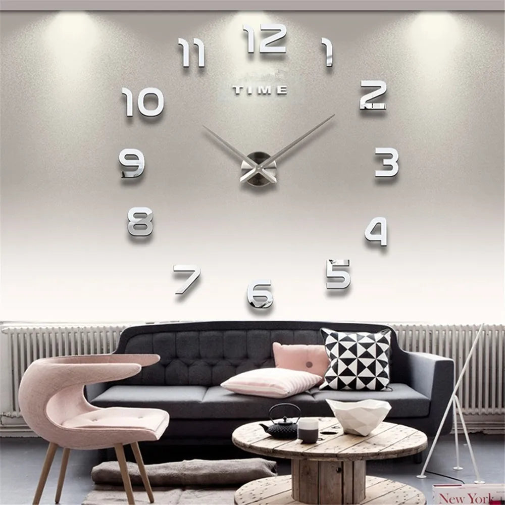 Large 3D Wall Clock Luminous Classic Wall Clocks DIY Digital Clock Wall Watches Stickers Silent Clock for Home Living Room Table
