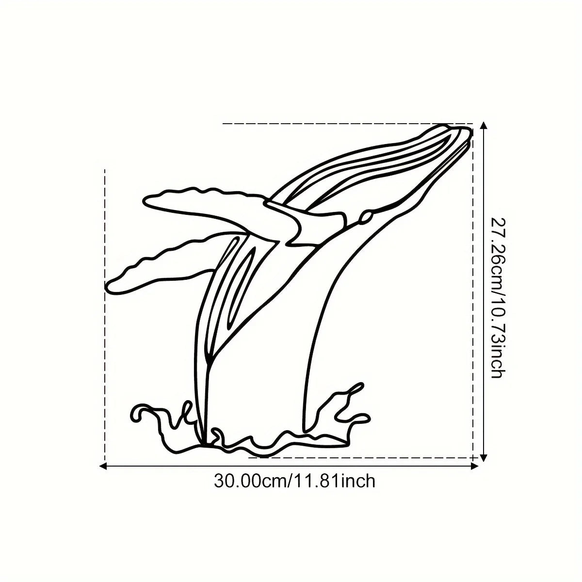 Minimalist Whale Iron Indoor Outdoor Crafts, Interior Decoration, Great For Living Room Bedroom, Wall Decoration,11.81*10.73inch