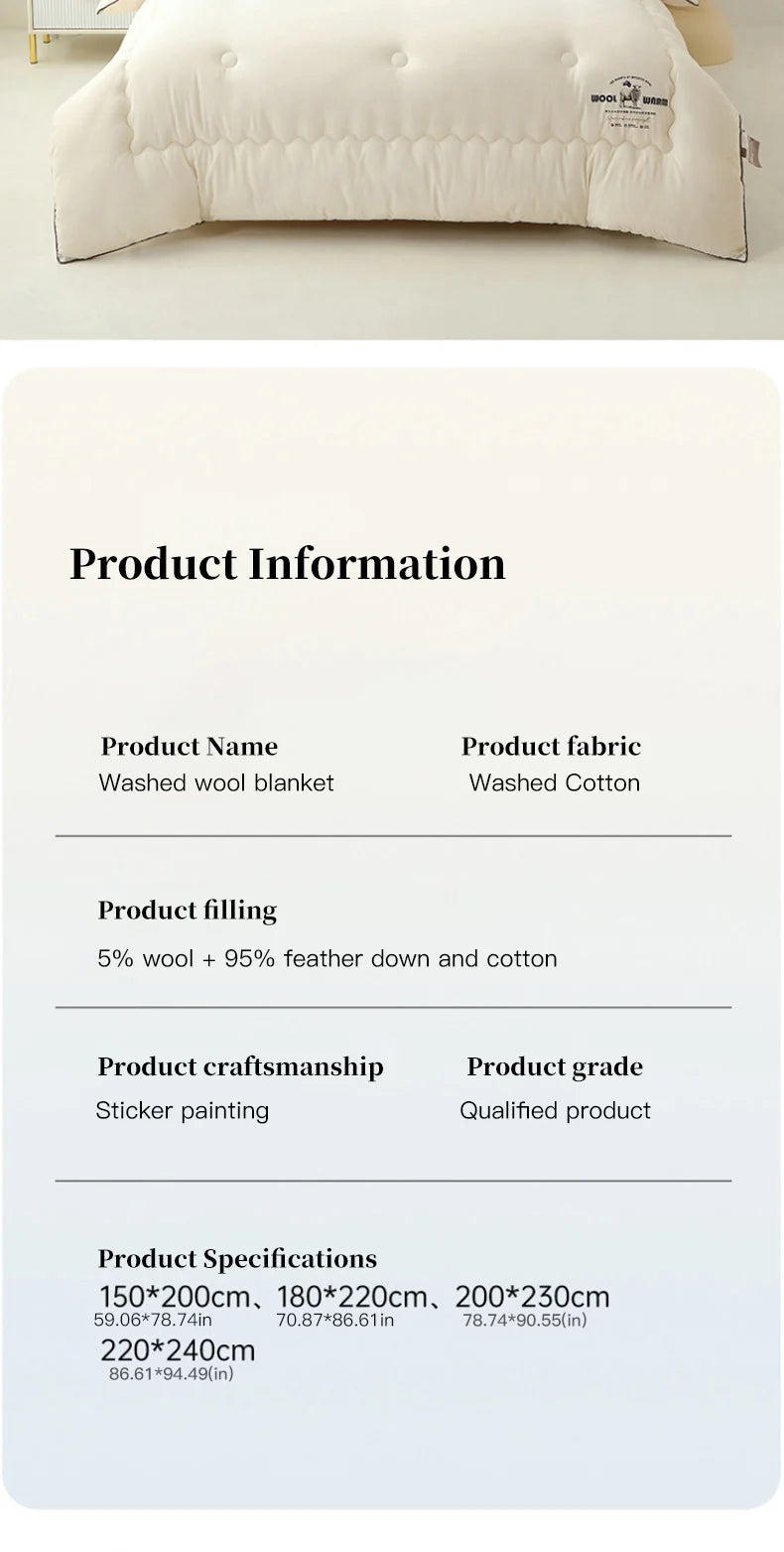 New autumn and winter wool quilt, thick and warm winter quilt, winter quick heating quilt core, universal for all seasons