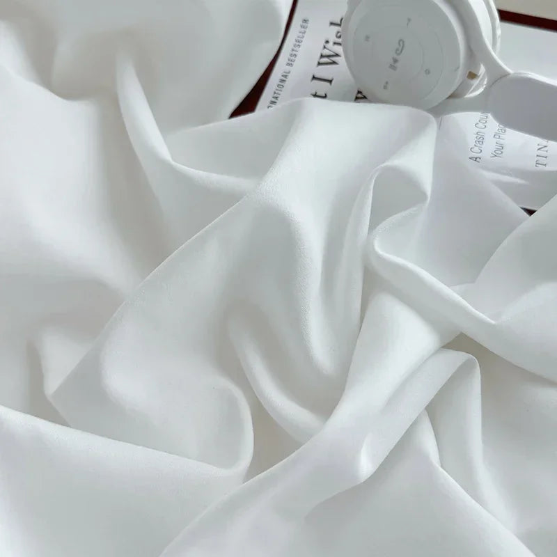 Solid  Colour Washed Fitted Sheet with Elastic Bands Non Slip Adjustable Mattress Cover for Single Double King Queen Bed
