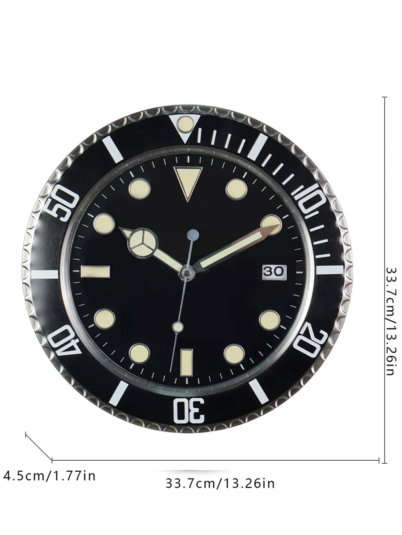 34cm Luxury Creative Wall Clock Modern Metal Design Art Wall Clock Home Large Digital Luminescent Bedroom Decoration Clock