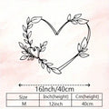 Retro Heart Shaped Metal Wall Art，Rustproof Iron Leaf Sculpture for Bedroom Living Room Decor