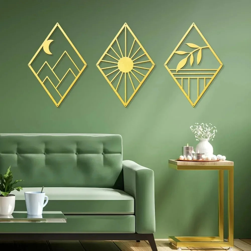 Metal Home Decor: Stunning Minimalist Wall Hanging.Bohemian Abstract Line Iron Art for Chic Spaces.Minimalist Abstract Line Art.