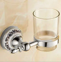 Luxury Towel Rack Wall Mounted Bathroom Accessories Set Ceramic Stainless Steel  Bath Hardware Sets Chrome Toilet Brush Holder